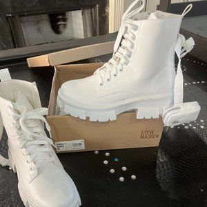 White Steve Madden Boot Size 9